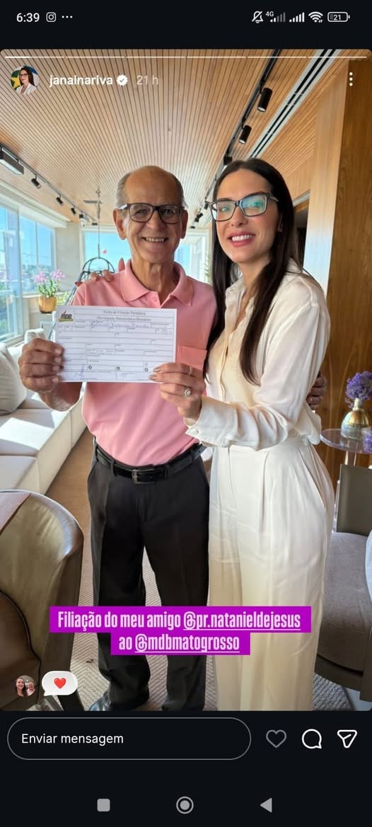 Nossa filiação através da Deputada Janaína,  Presidenta do MDB no MT.